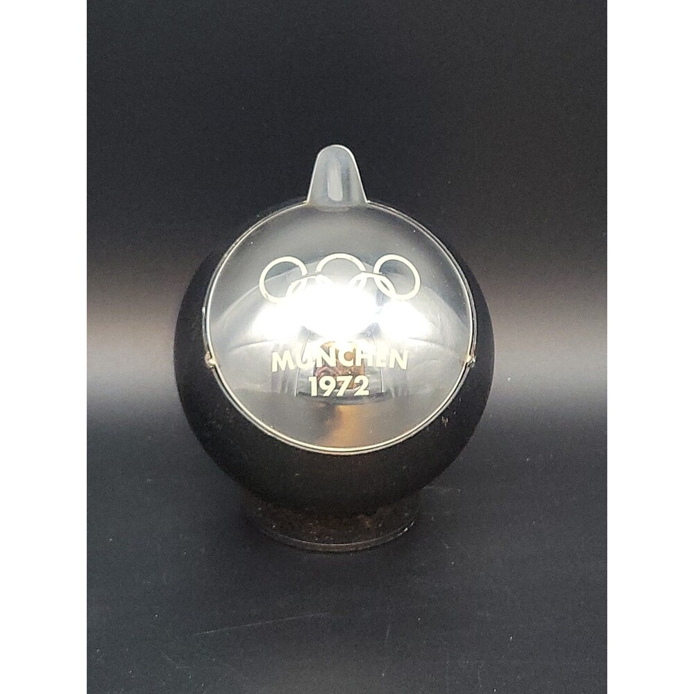 RARE Vtg Quist Olympic Ashtray Smoky Ball Black Chrome Munich 1972 MCM Olympics